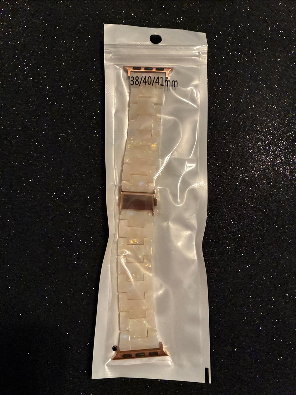 Pearlescent White Resin Link Apple Watch Band (38/40/41mm)
